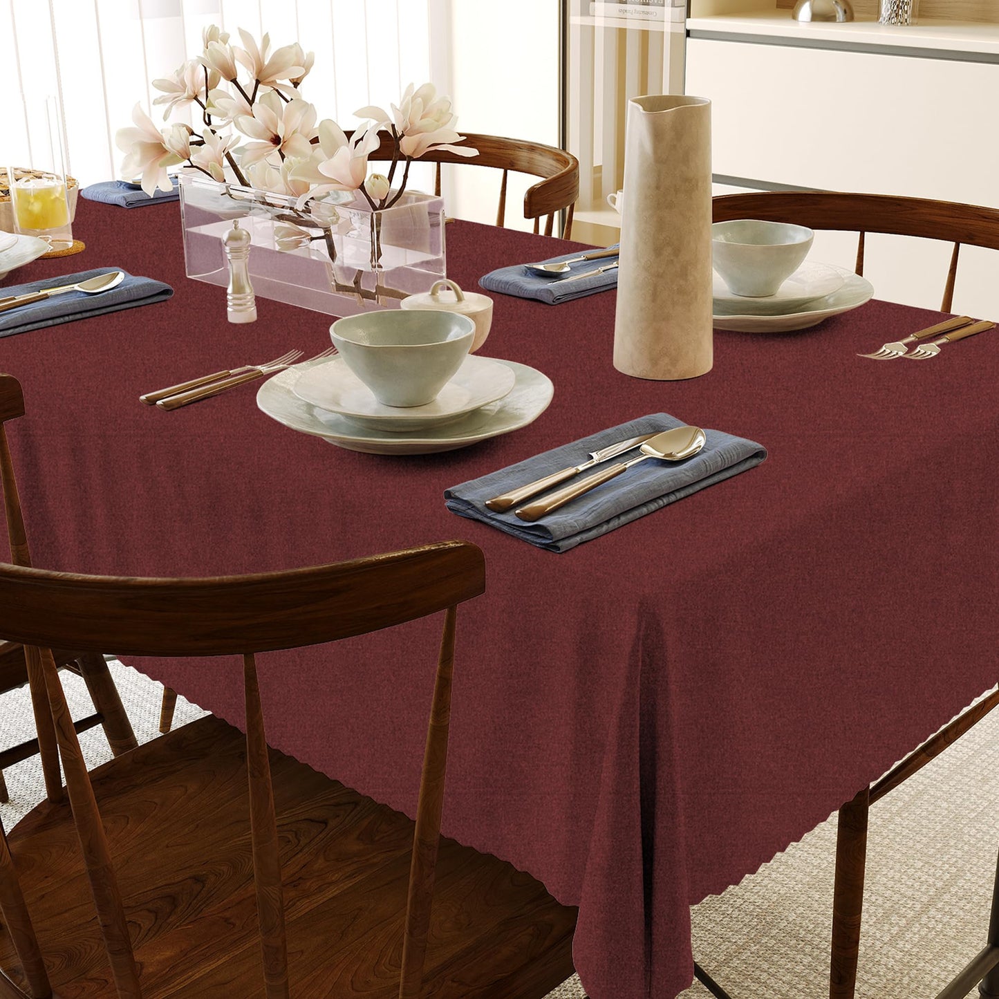HX&OD Rectangular Tablecloth Cationic Fabric Waterproof Stain Resistant Wrinkle-Resistant for Home/Decoration/Party/Buffet/Wedding/Dining Room/Camping
