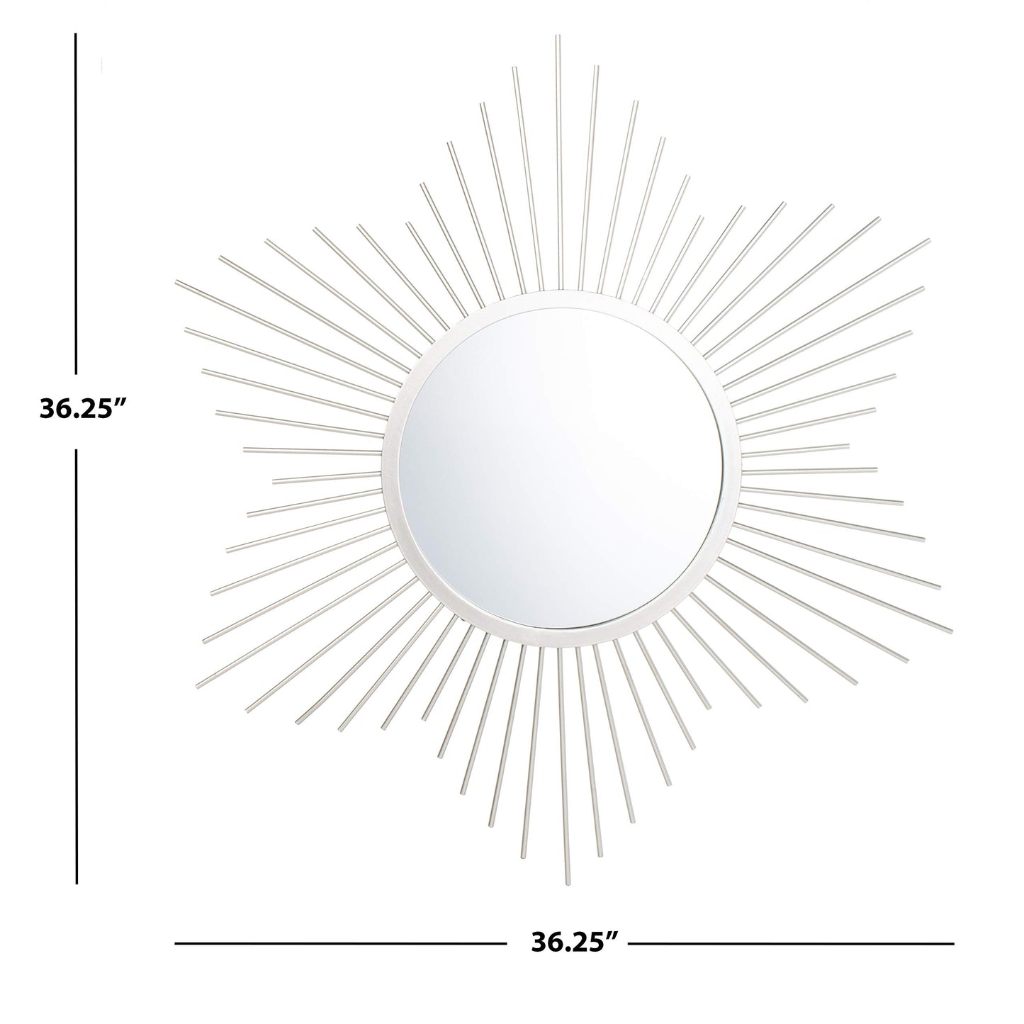 SAFAVIEH Home River Silver Sunburst 36-inch Decorative Accent Mirror