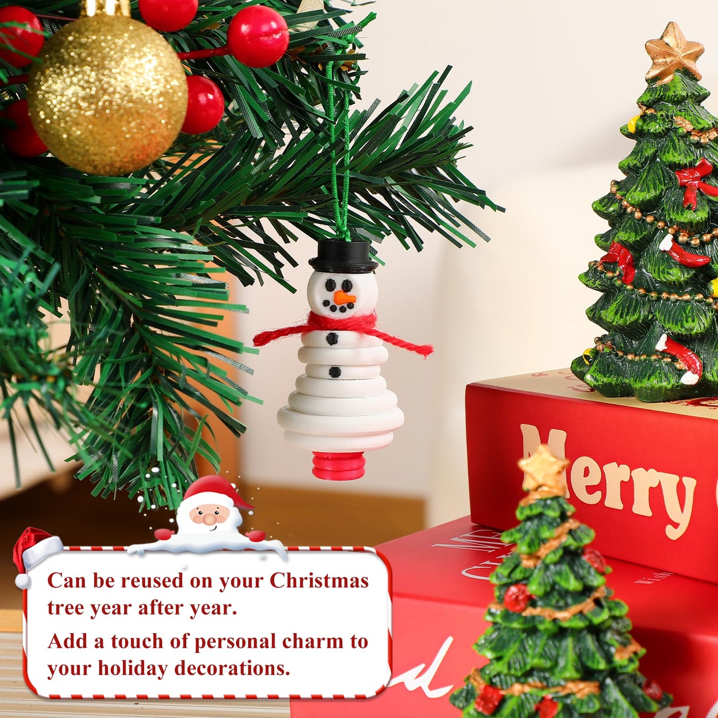 Button Christmas Tree Ornament Kits, DIY Christmas Button Ornament Making Set,Fun Christmas Buttons Crafts Making Set,Tree Hanging Decorations(2PCS-B)
