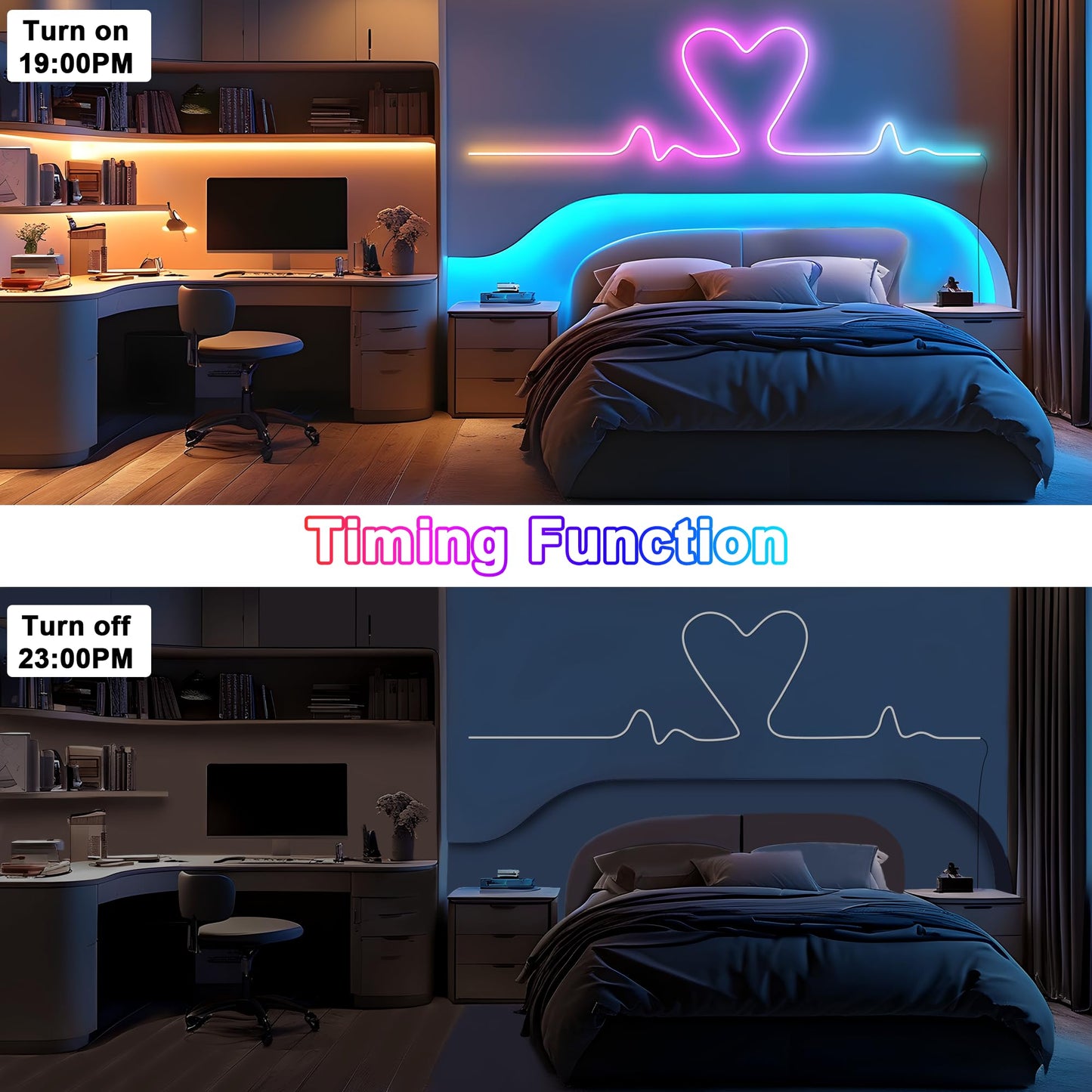 Cozylady RGB Neon LED Rope Lights, Waterproof Bluetooth APP Remote Control Music Sync Strip Lights, 24V Flexible DIY Silicone Light for Bedroom Home Indoor Outdoor Decor (7.5M/25Ft)