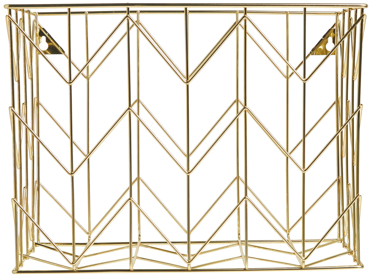 U Brands Desktop Hanging File Organizer, Gold Wire Metal Letter Size File Holder, Steel Wire Document & Folder Organizer for Office Desk, Home, Classroom
