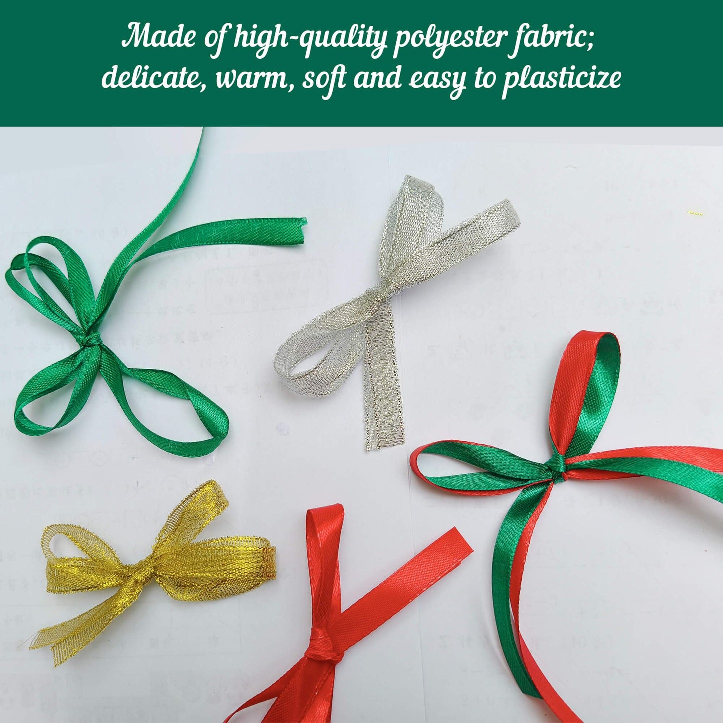 LOJAYUVE Christmas Ribbon 4 Rolls, 25 Yards x 0.4 Inch - Red Green Gold Silver Satin Ribbon for Gift Wrapping, Christmas Tree Decor, Crafts and Holiday Party Supplies