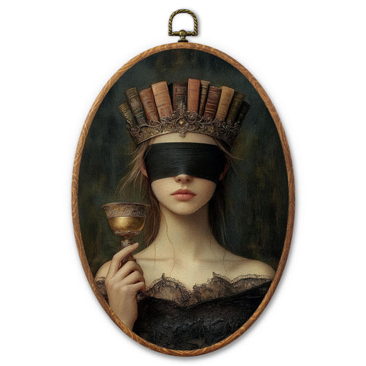 AYQJCBGC Vintage Oval Framed Wall Art, Cottagecore Retro Canvas Wall Decor, Dark Academia Framed Prints Hanging Decor for Home Bedroom Living Room, 8.3x11.6 Inch. (022)