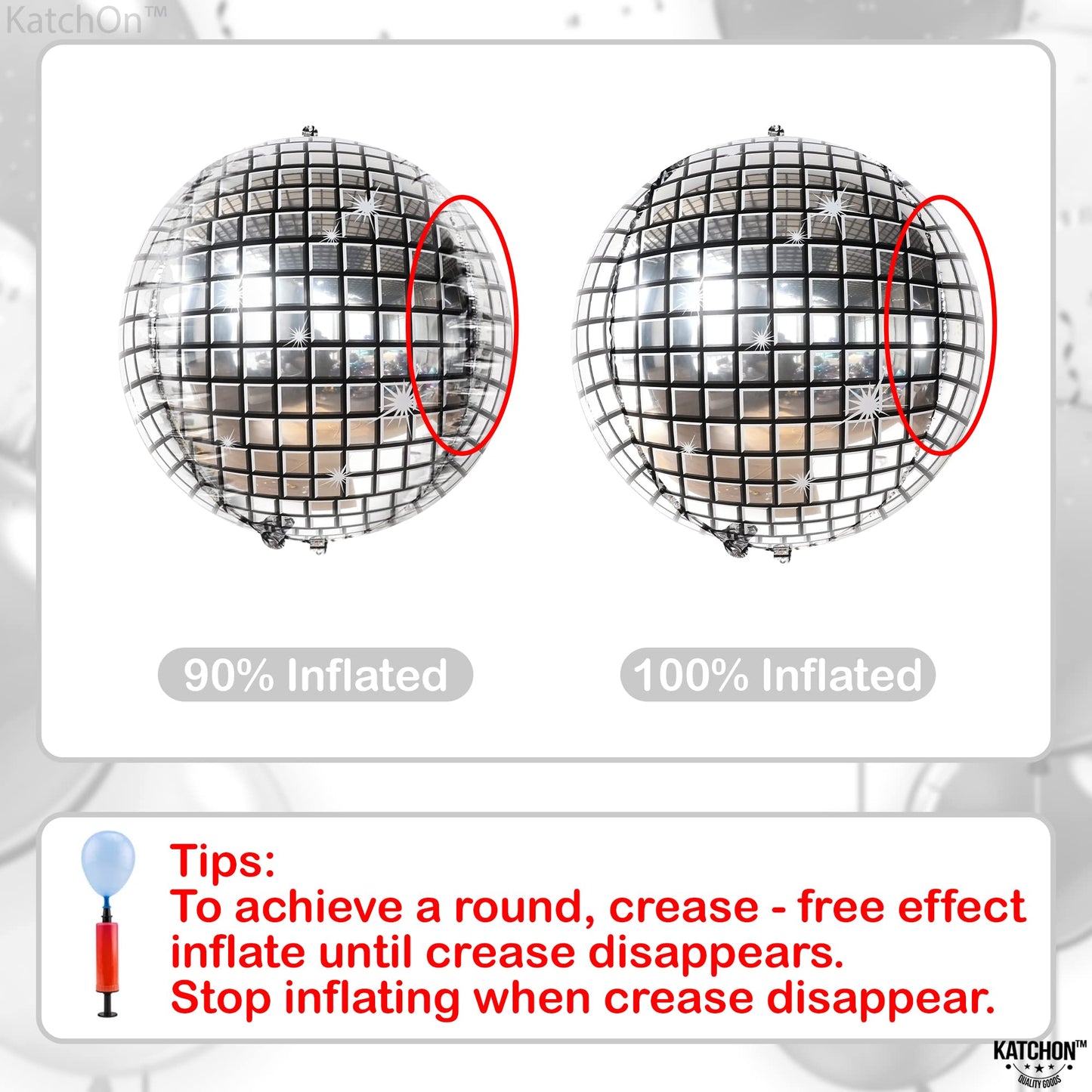 KatchOn, Big Silver Disco Ball Balloons - 22 Inch, Pack of 6 | Disco Party Decorations, 4D Sphere Disco Balloons for 70s Theme Party Decor, Bachelorette Party Decorations | Graduation Decorations 2026