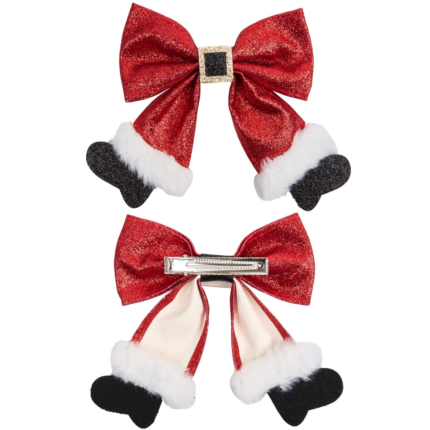 Christmas Hair Clips， red christmas sparkly bow hair clip，Christmas Hair Accessories for Girls Women Costume Accessory Xmas Party Gifts