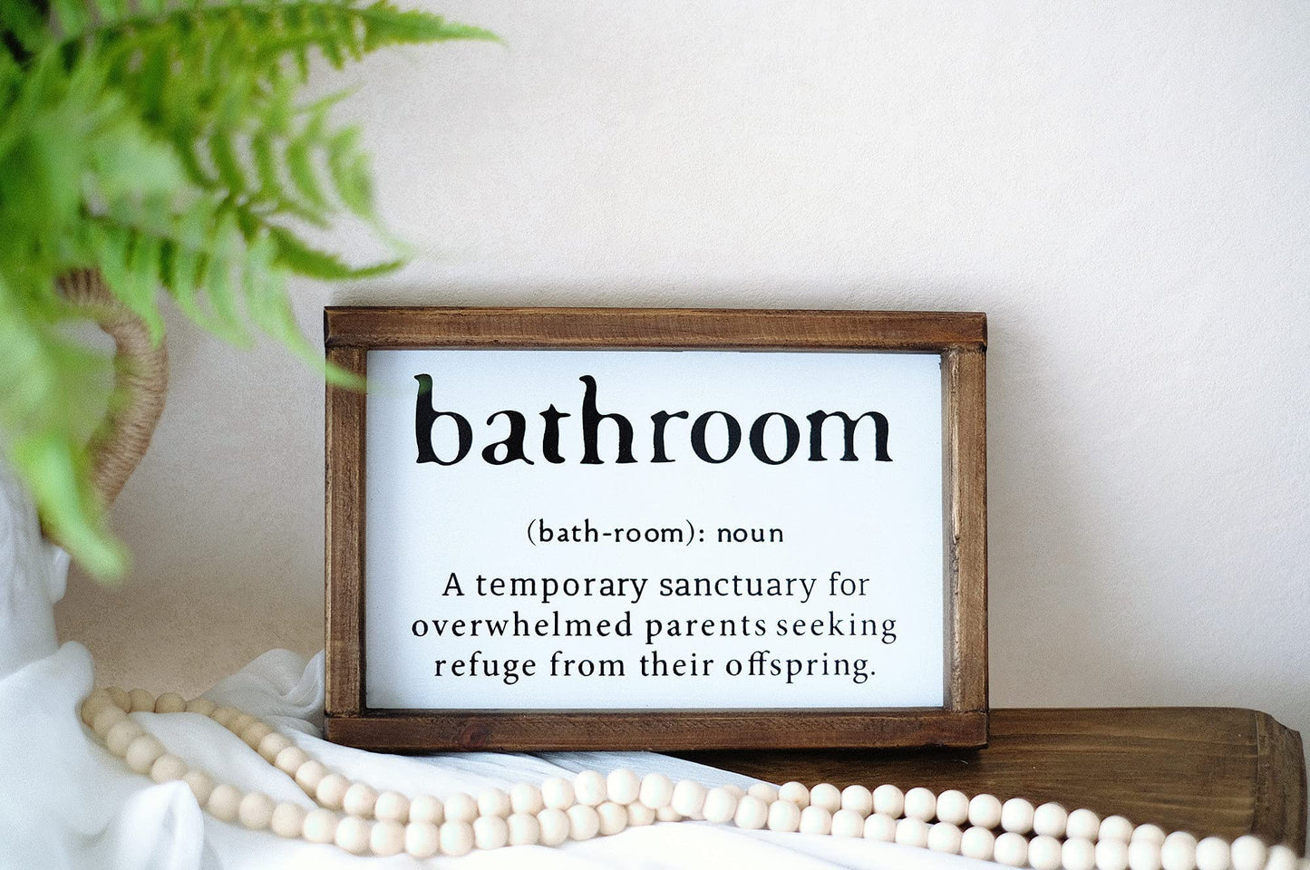 Lavender Inspired Farmhouse Funny Bathroom Signs Wall Decor with Humor Quote-Half Bath Signs-Rustic Bathroom Wall Hanging Decor-Guests Bath-Shelf Sitter-Powder Room Sign