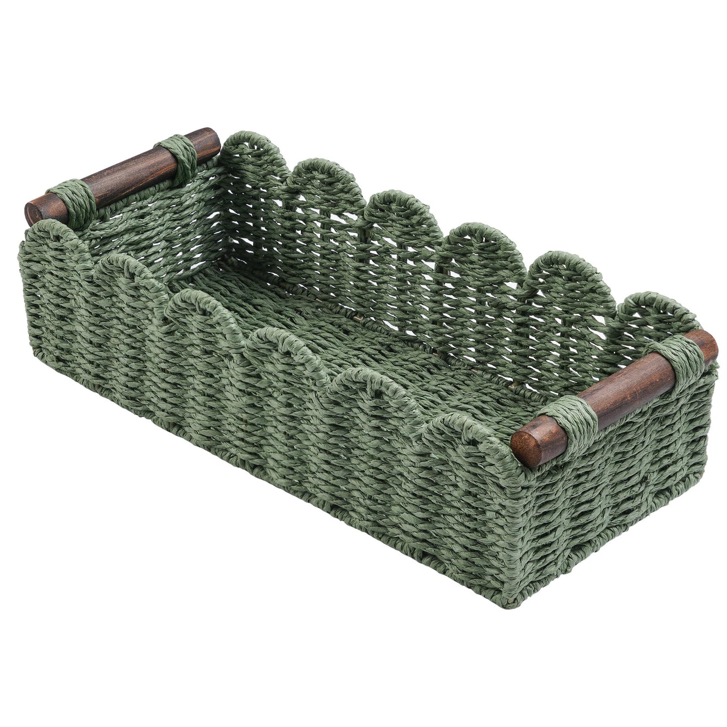 Toilet Paper Storage Basket Bathroom Counter Organizer Wicker Baskets for Organizing Cute Basket for Apartment Bedroom Nursery Room Kitchen Bathroom Decor-Green