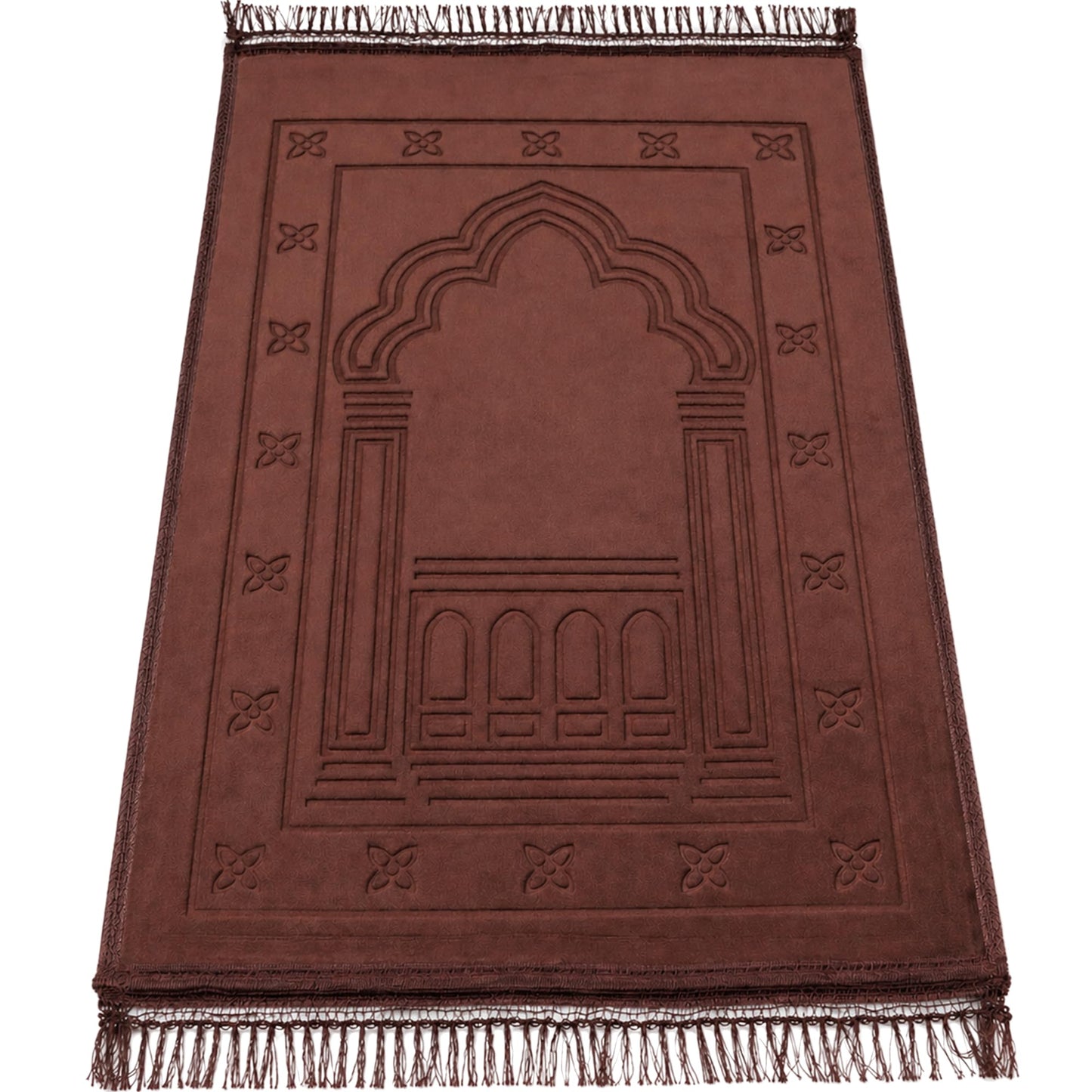 Muslim Prayer Rug-Soft Thick Velvet Islamic Prayer Mat, Traditional Sajadah with Tassels for Men and Women, Comfortable Daily Prayer at Home, Mosque or Travel.