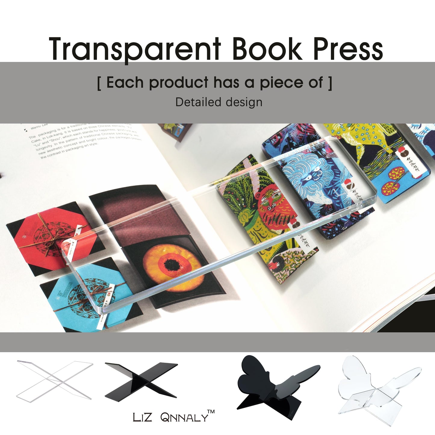 Large Butterfly Clear Acrylic Book Stand - Perfect for Displaying Open Book on Your Coffee Table - Ideal for Bibles, Cook Books, Guest Books, Magazines, Each with a Lucite Paperweight