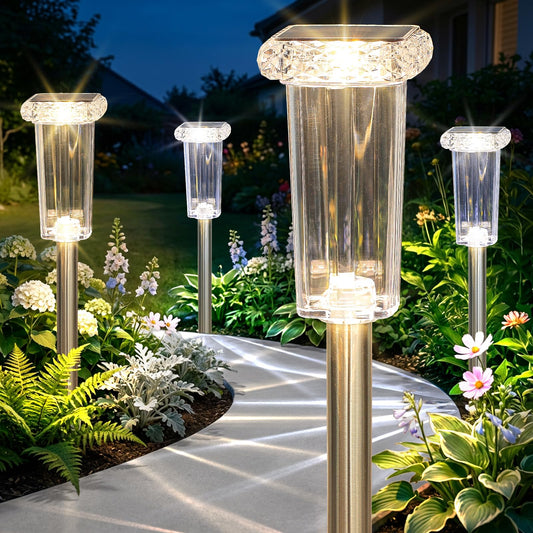 Gorrzai Solar Lights Outdoor 8 Pack LED Waterproof 10 Modes Pathway Outside Lights for Yard Garden Walkway Driveway Landscape Path Lighting, 3000K/4500K/6000K White & 6 Fixed Colors & Color Changing