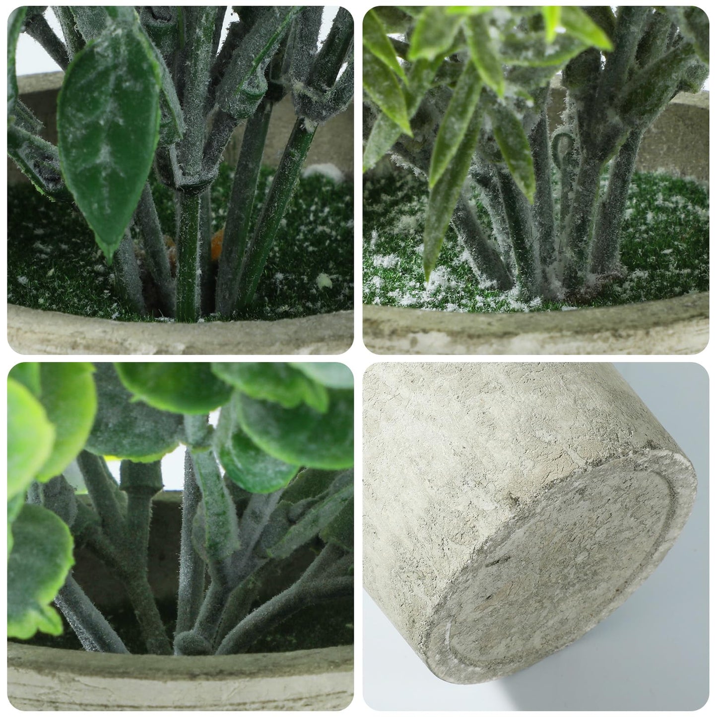 Meinature 3 Pack Life-Like Potted Fake Plant, Artificial Plants Indoor, Artificial Frost-Hung Green Plants，No Need for Maintenance，Suitable for Desktop or Shelf Decoration in Homes and Offices