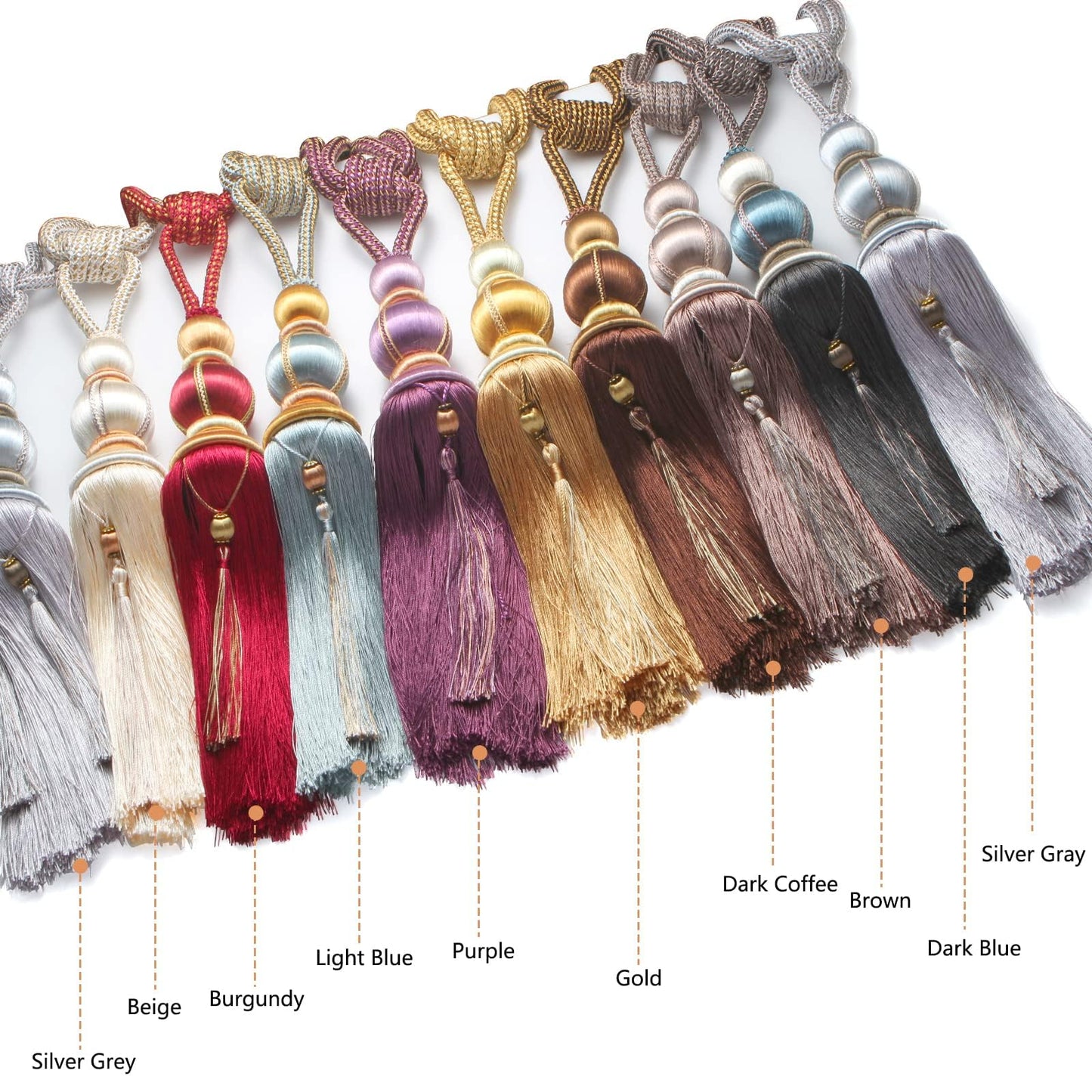 Paired Lantern Single Hanging Ball Tassels Curtains Buckle Sling Binding Lantern Tiebacks Handcrafted Braided Buckle Drapery Curtain Holdbacks Window Treatments for Home 2 Pack