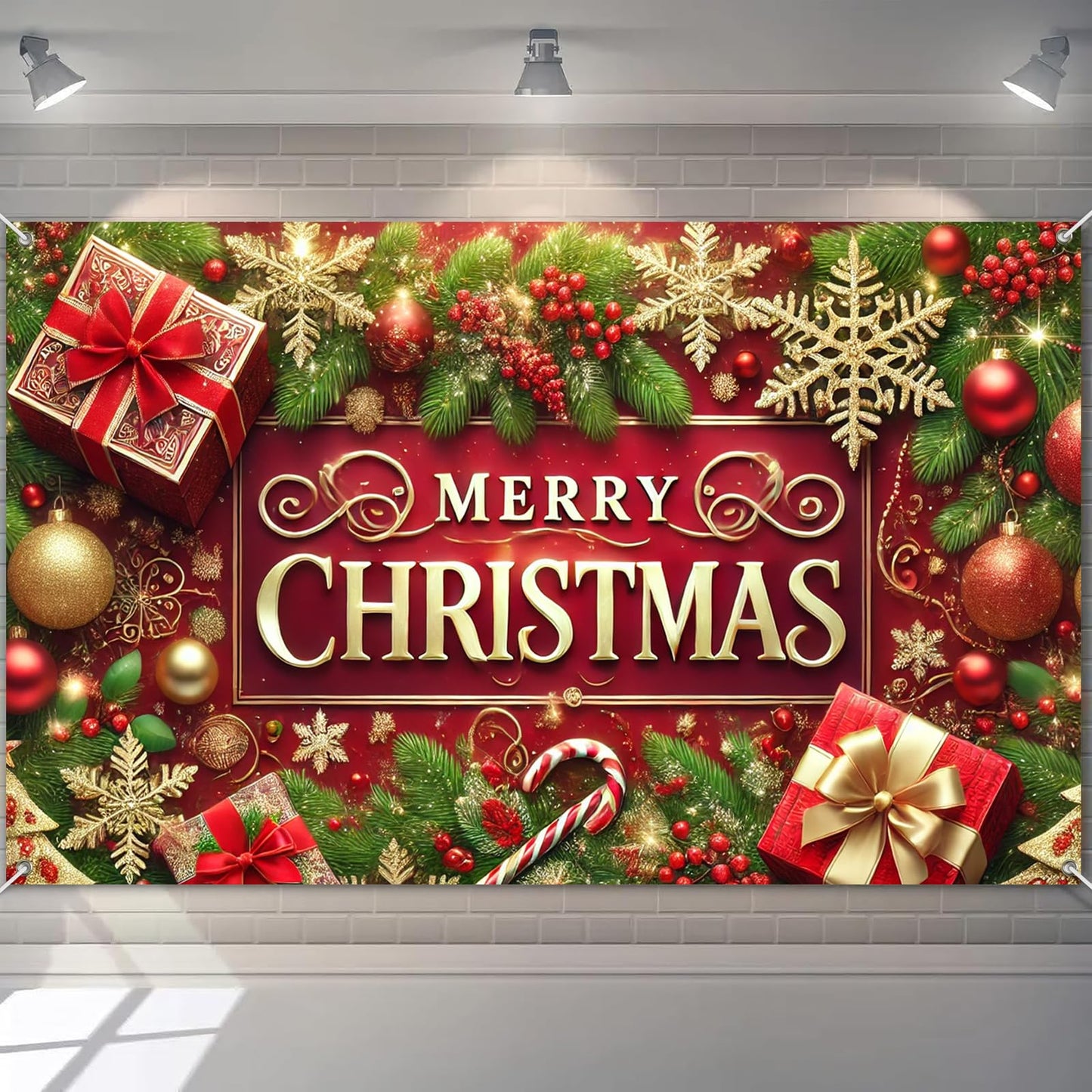 BlissYard Merry Christmas Banner Festival Wall Hanging 71x43 Inches Large Banner for Christmas Holiday Decor Home Party Decorations Perfect for Indoor Outdoor Use