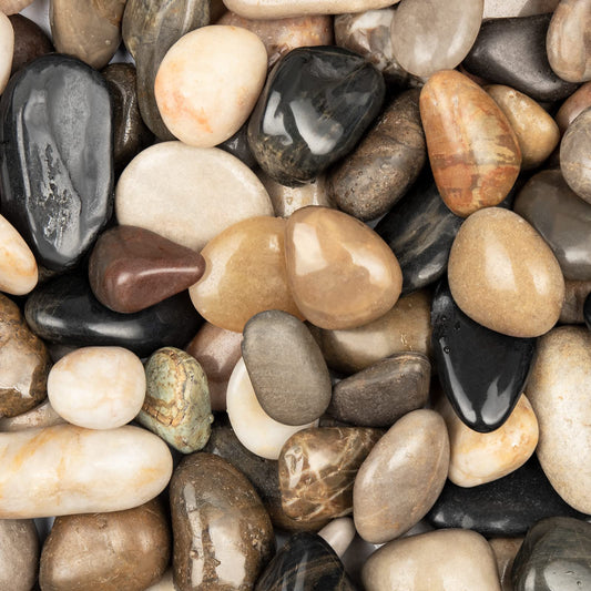 Ausluru 11lbs Mix Natural River Rocks, High-Polished Pebbles for Plants Garden, 1-2 inch Decorative Mix Stones, Ideal for Fish Tank, Vases, Crafting, Home Decor and Garden Landscaping Rocks,Mix