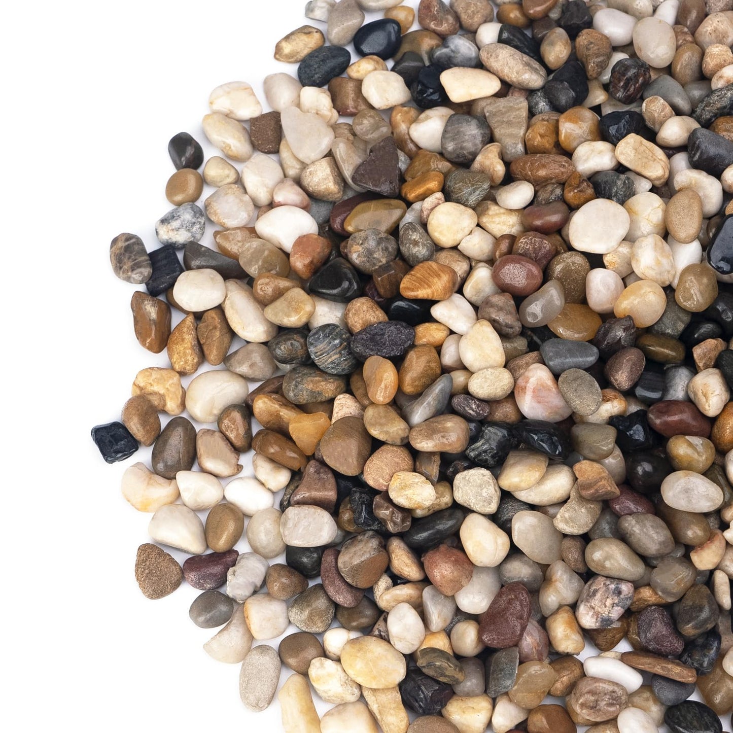 Pulovin 5 lbs Pebbles for Indoor Plants, Succulent, Bamboo, Vase, 3/8" Plant Rocks for Pots Indoor, Small River Rocks Decorative Pea Gravel, Highly Polished