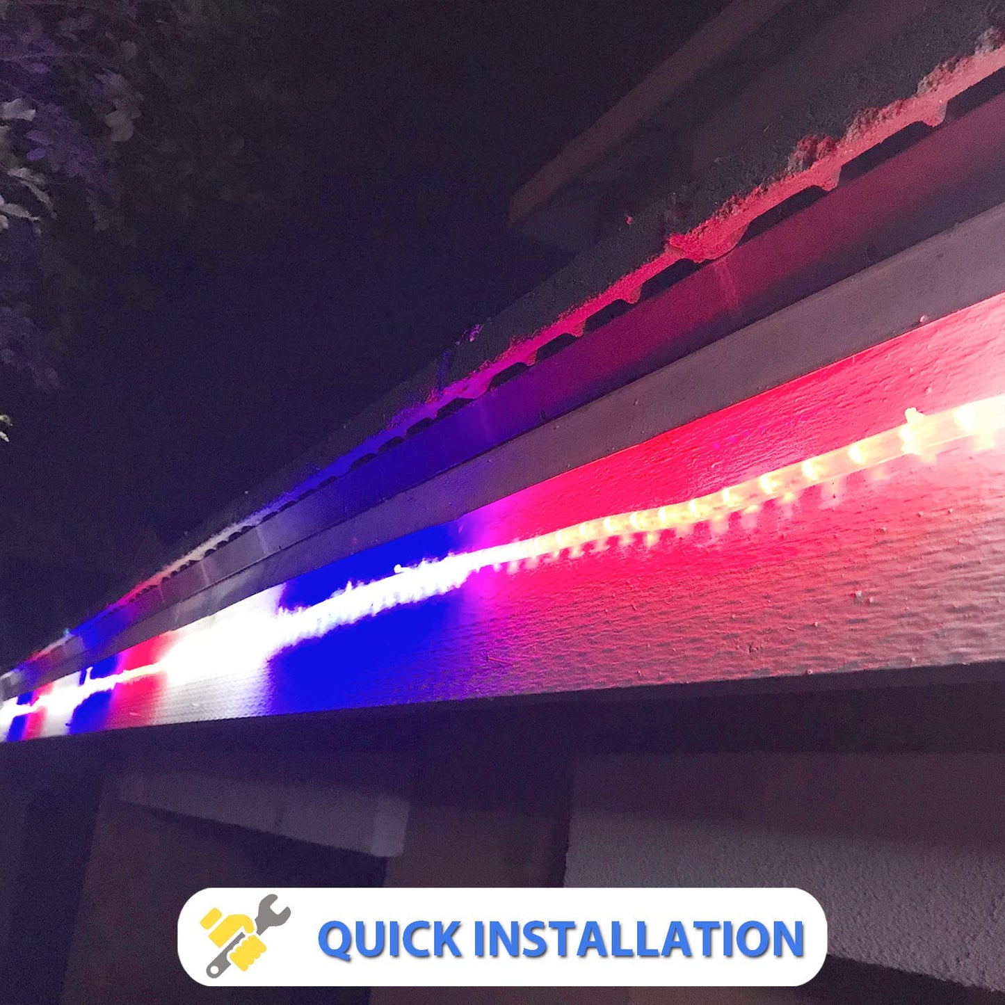 LED Rope Lights 30Feet 324LEDs 120V Waterproof for Indoor Outdoor use IP65 for Party,Camping,Backyard,Fence,Fallway,Stairs,Pond,X'Mas Decoration,Patriot,Independence Day,4th of July(Red white blue)