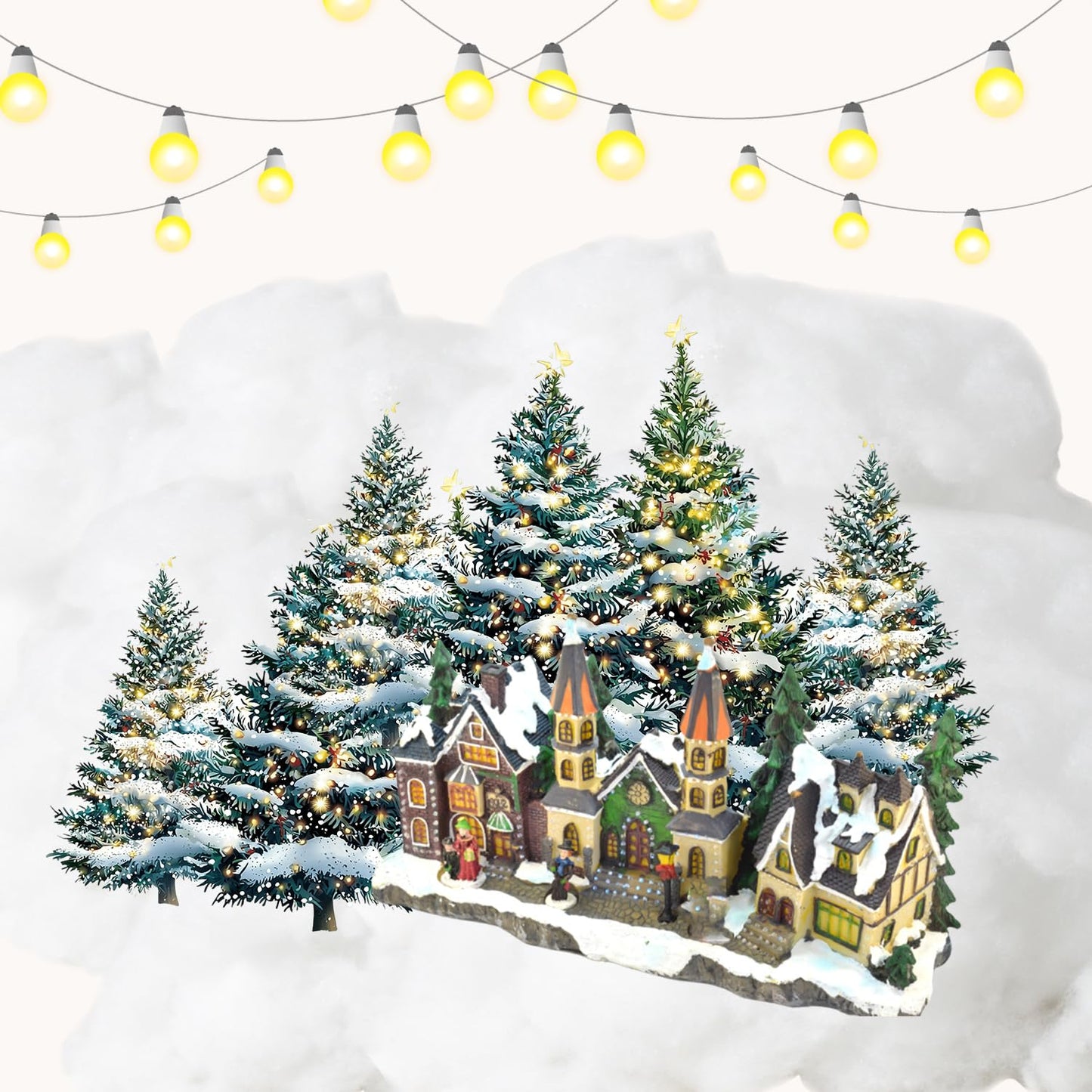 Fake Snow Fluff for Cotton Snow Christmas Village Blanket Winter Wonderland Decorations- Artificial Decorative Snow/Faux Clouds for Crafts Miniature Scene, Indoor Party Office DIY Décor (6oz)