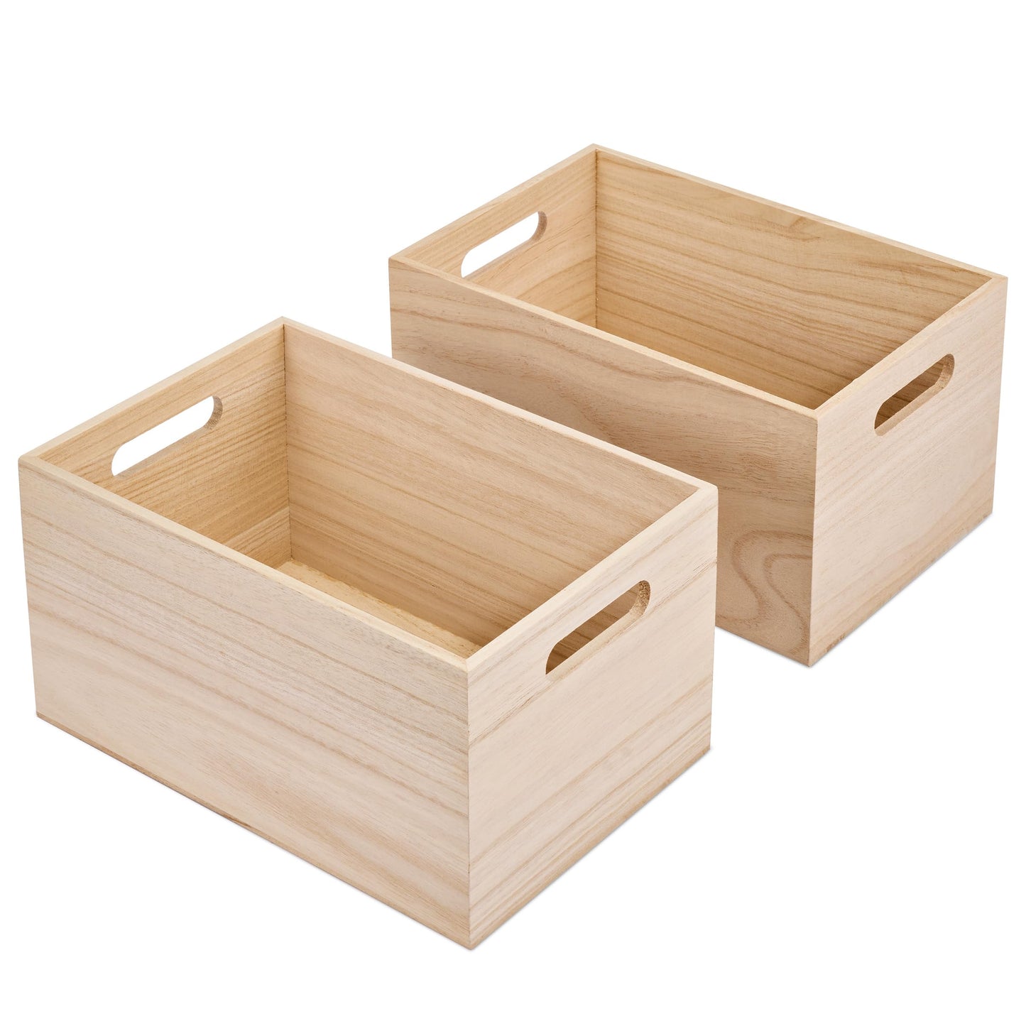 Sorbus Unfinished Wood Crates - Organizer Bins, Wooden Box for Pantry Organizer Storage, Closet, Arts & Crafts, Cabinet Organizers, Containers for Organizing (2 Pack)