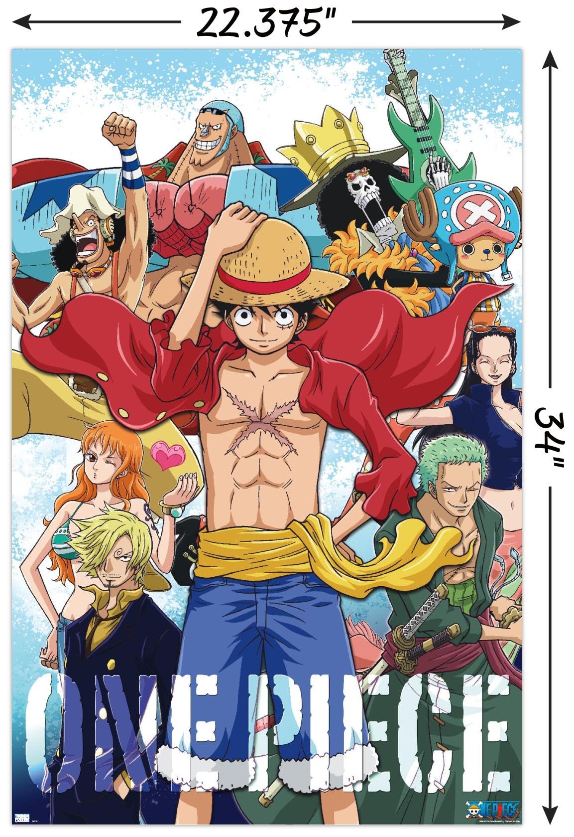 One Piece - Crew Wall Poster, 34L" x 22.4W", Unframed Version