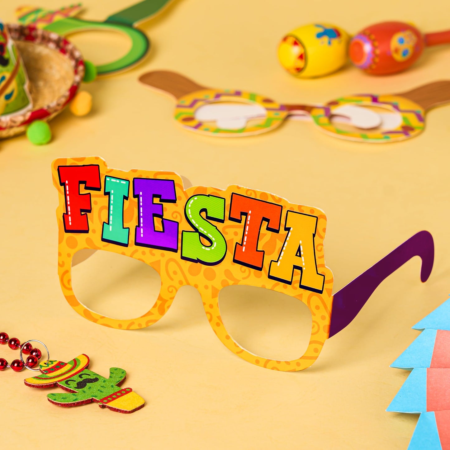 JOYIN 12 PCS Mexican Fiesta Party Paper Eyeglasses for Cinco de Mayo Party Decorations, Mexican Themed Bachelorette Party Favors, Party Costume Photo Booth Props Supplies for Taco Tuesday