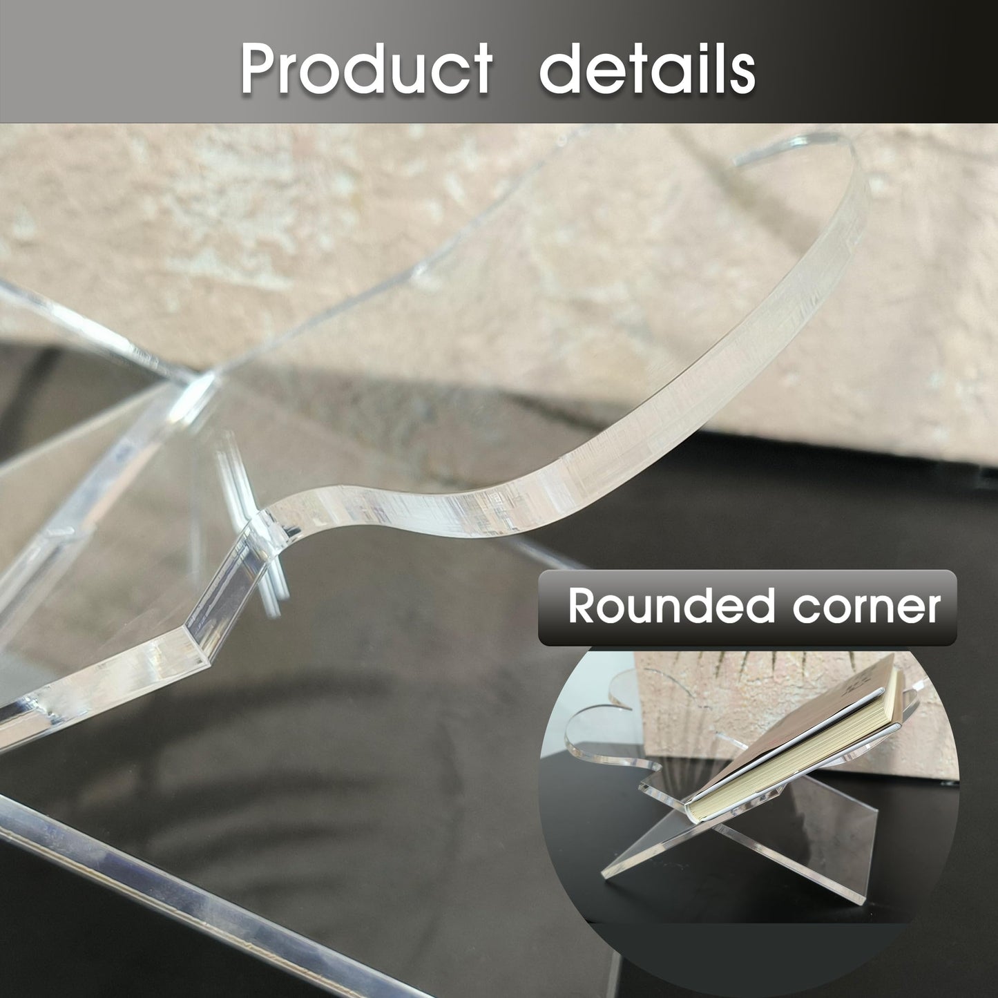 Large Butterfly Clear Acrylic Book Stand - Perfect for Displaying Open Book on Your Coffee Table - Ideal for Bibles, Cook Books, Guest Books, Magazines, Each with a Lucite Paperweight