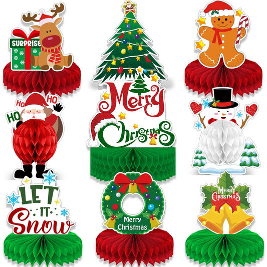 Christmas Table Decorations - Christmas Centerpieces for Tables, Christmas Table Centerpieces for Christmas Party Decorations, 9Pcs