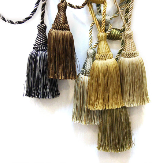 Fenghuangwu Curtain Tiebacks Handmade Elegant Curtain Tie Backs Holdbacks with Tassel for Home Office Decor 2 Pack - Dark Coffee