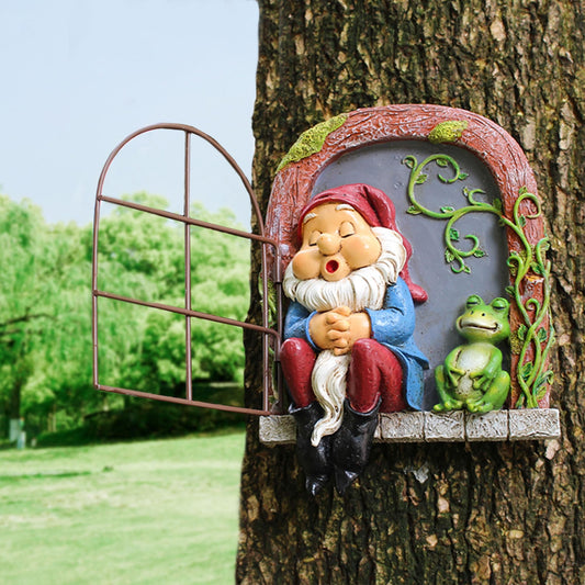 Outdoor Garden Statues, Resin Gnome Tree Hugger, Durable Outdoor Decor, Whimsical Yard Sculpture, Garden Peeker Yard Art, Waterproof & Handcrafted, Unique Christmas Decorations Outdoor Ornament Gift