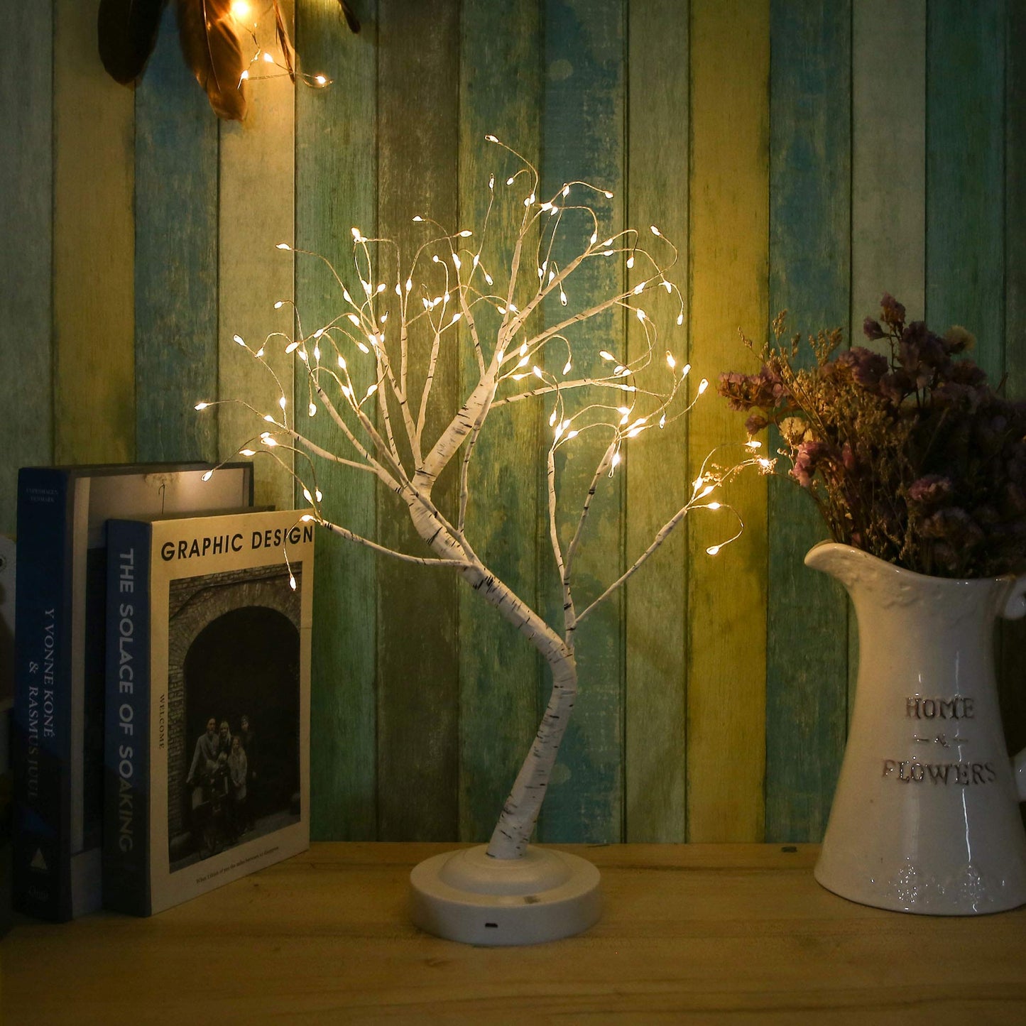 FUCHSUN $$$ 108 LED Birch Tree Light Tabletop Bonsai Fairy Tree Lamp, 8 Lighting Modes & Timer & Battery/USB Operated, Party Wedding Holiday Festival Christmas Decoration, Warm White