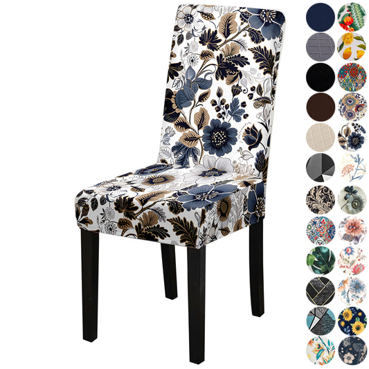 Lalluxy Chair Covers for Dining Chair Set of 4, Stretchy Soft Parson Chair Covers Removable Washable Kitchen Dining Room Chair Slipcovers with Elastic for Universal Fit (Dark Flowers II)