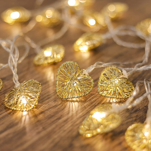 Cobus CozyHome Heart String Lights – 23 FT & 20 Warm White LEDs | Indoor | Christmas Fairy Lights Engagement Wedding Decoration Table Decoration Fairy Lights