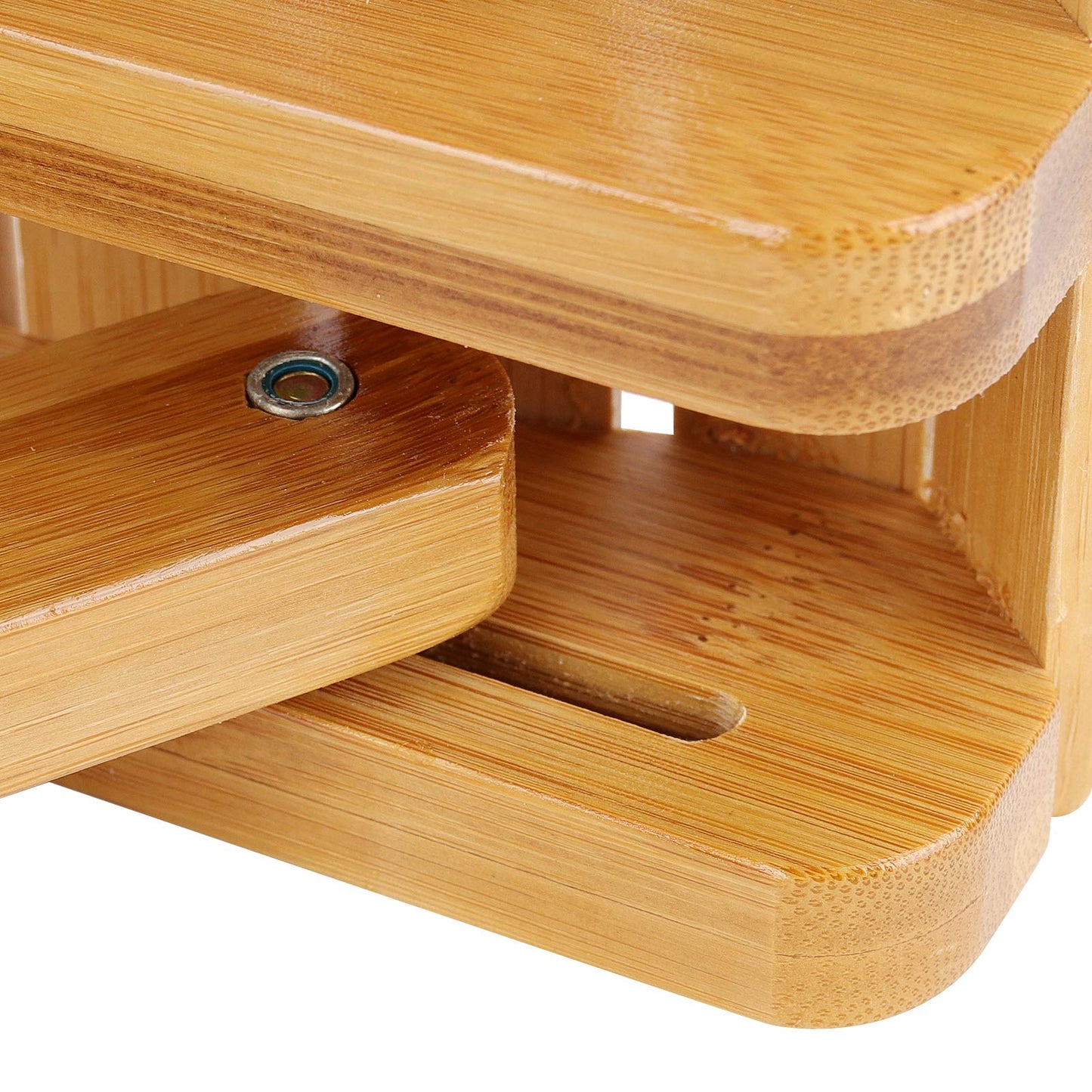 HOZEON 2 Pack 11 x 11 x 12.6 Inches Natural Bamboo Folding Stool for Shaving, Shower, Foot Rest, Picnic, Fishing