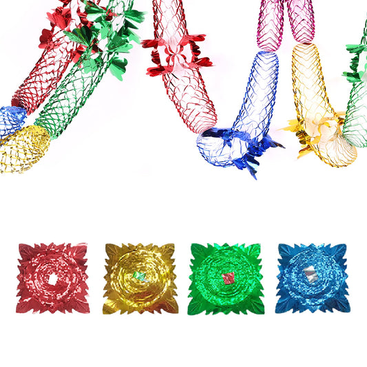4pcs Foil Garlands - Colorful Festive Christmas Ceiling Decorations - Xmas New Year Party Supplies for Christmas Decorations