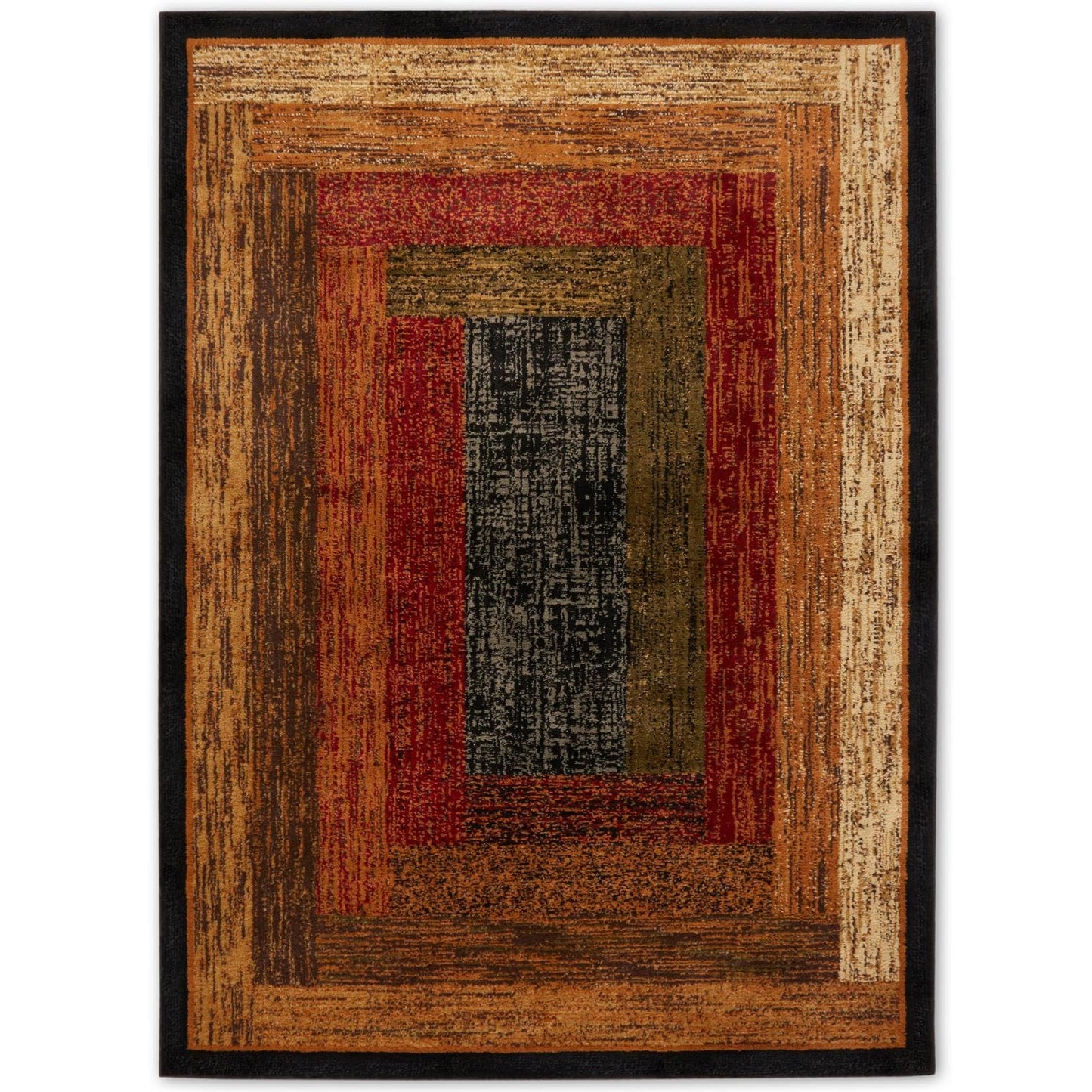 Home Dynamix Royalty Vega Contemporary Geometric Area Rug, Black/Brown, 43"x62"