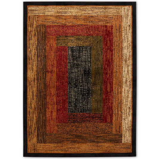 Home Dynamix Royalty Vega Contemporary Geometric Area Rug, Black/Brown, 43"x62"