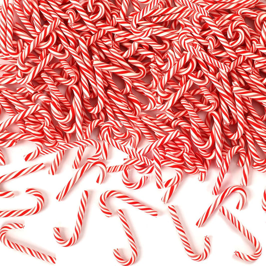 kaiolbly 80pcs Mini Christmas Candy Cane for Crafts Fake Candy Canes Ornaments Decorations Xmas Table Scatters Red and White Candy Vase Filler for Decorations Party