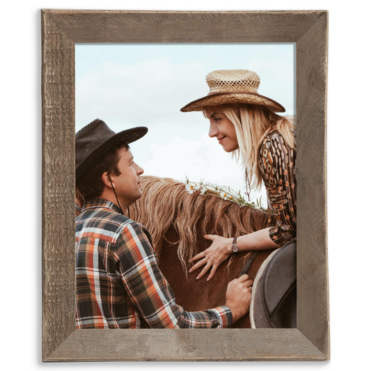 Rustic Reclaimed Wood Frame 11x14, Tempered Glass, Farmhouse Style Photo Frame 11''x14'' Distressed & Vintage Wall Decor Gallery Frame Set Mounting or Table Display
