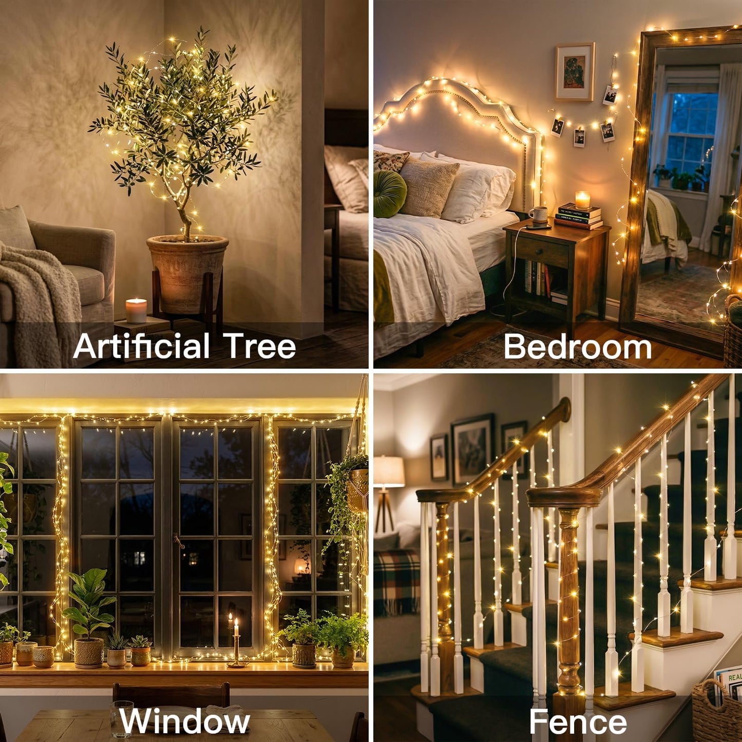 suddus 66ft 200 LED Outdoor String Lights,Fairy Lights Battery Operated with Remote, Twinkle Lights Battery Operated for Bedroom, Dorm, Patio, Fireplace,Garden, Party, Wedding DIY,Indoor(Warm White)