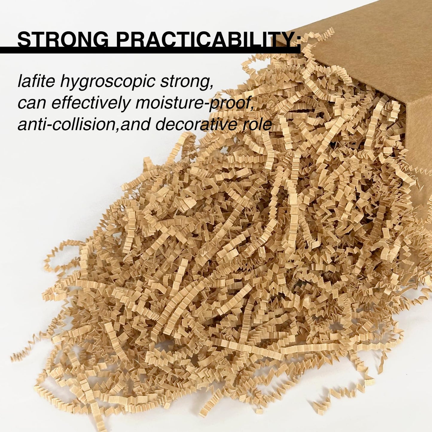 Corlcol 2LB Crinkle Cut Paper Shred Filler for Bag Gift Box Basket Confetti Paper Shreded Stuffing Decoration for Christmas Day Holiday Party(Kraft)