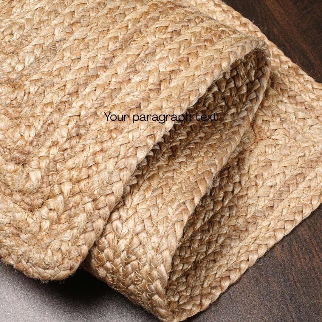 UNIQINNOW Farmhouse Jute Burlap Braided Table Runner 36 inches Long, 13x36 Natural Jute Braided Table Linens, 100% Jute Handcrafted Rustic Vintage Dining Table Runner Natural