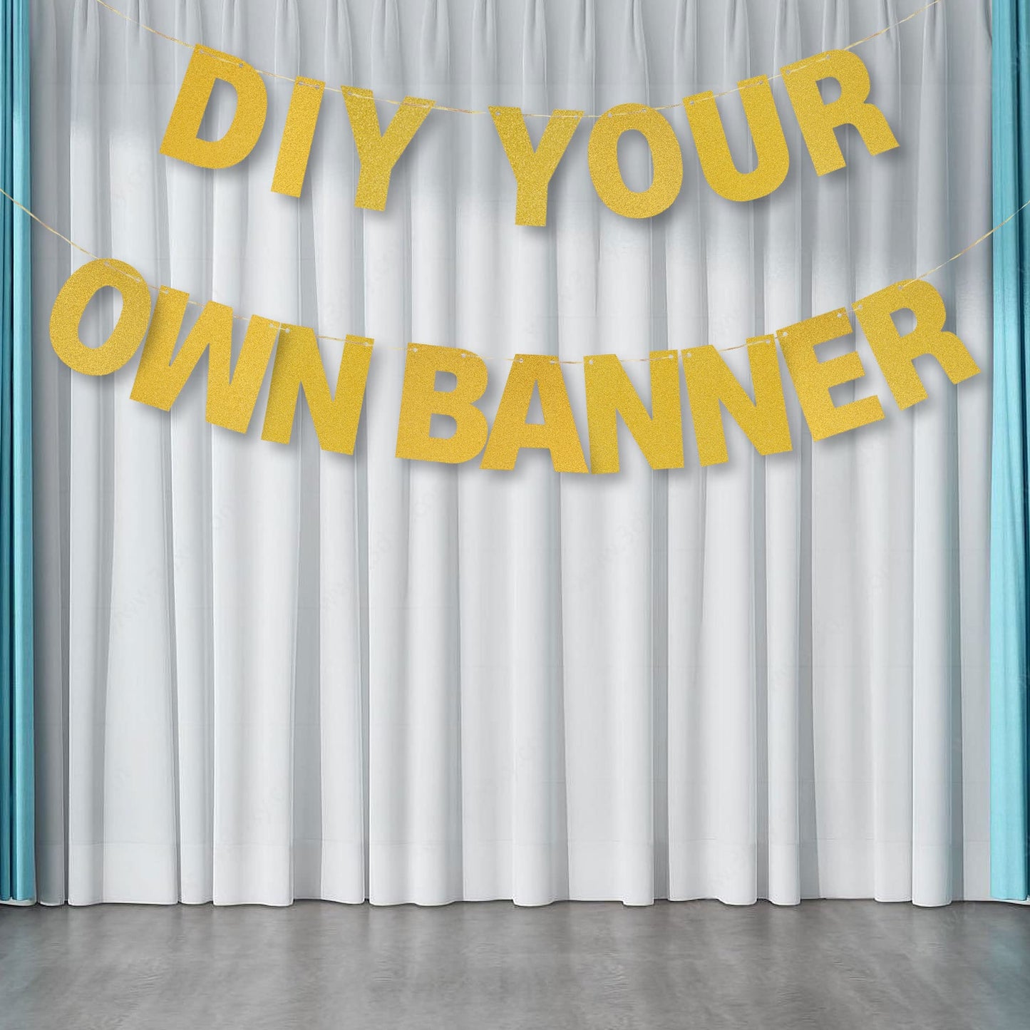 DIY Banner Kit with Letters Glitter Banner Letters Customizable Birthday Banners Graduation Banner Custom Party Hanging Banner for Graduation Wedding Party Baby Shower Decoration(Gold)