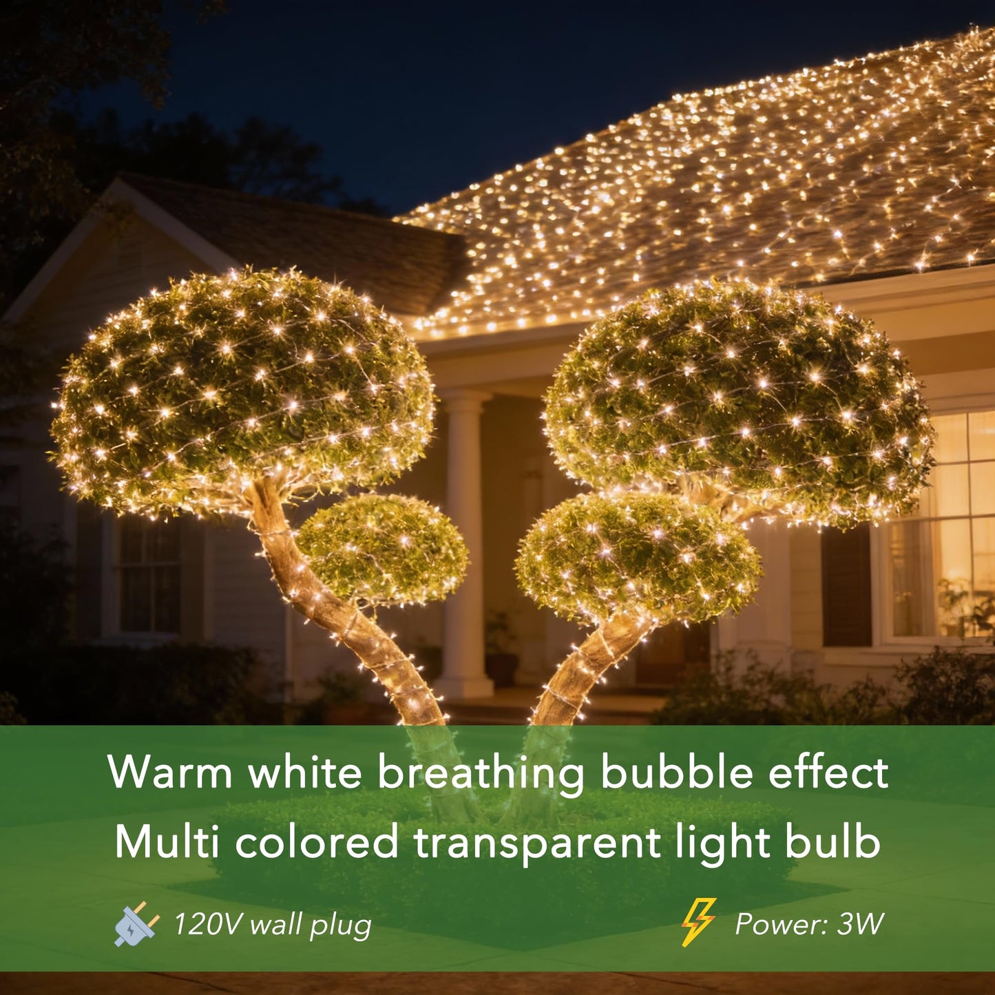 Christmas Net Lights(Warm White - Breathing, 6x4FT), 70 Count Mini LED Fairy String Lights, IP68 Waterproof for Outdoor Indoor Holiday Party Patios Wedding Valentines Day Halloween Xmas Decor, 5MM