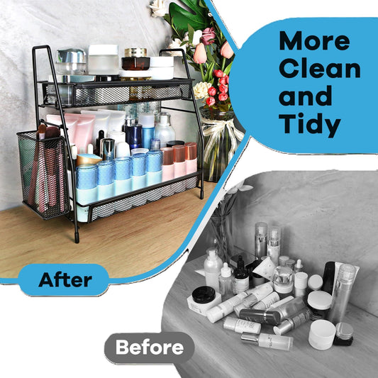 SPISPI Bathroom Organizer Countertop, Spice Rack Organizer for Cabinet,Bathroom Counter Organizer, Kitchen Countertop Organizer