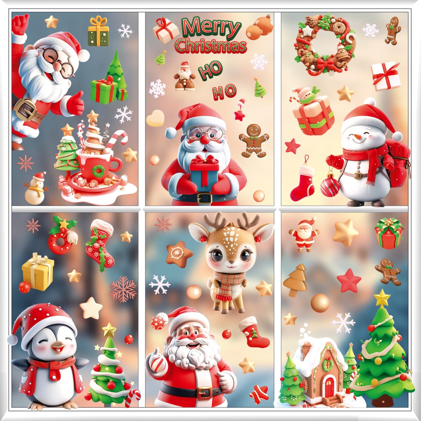 Christmas Clings and Xmas Decals for Window Decorations