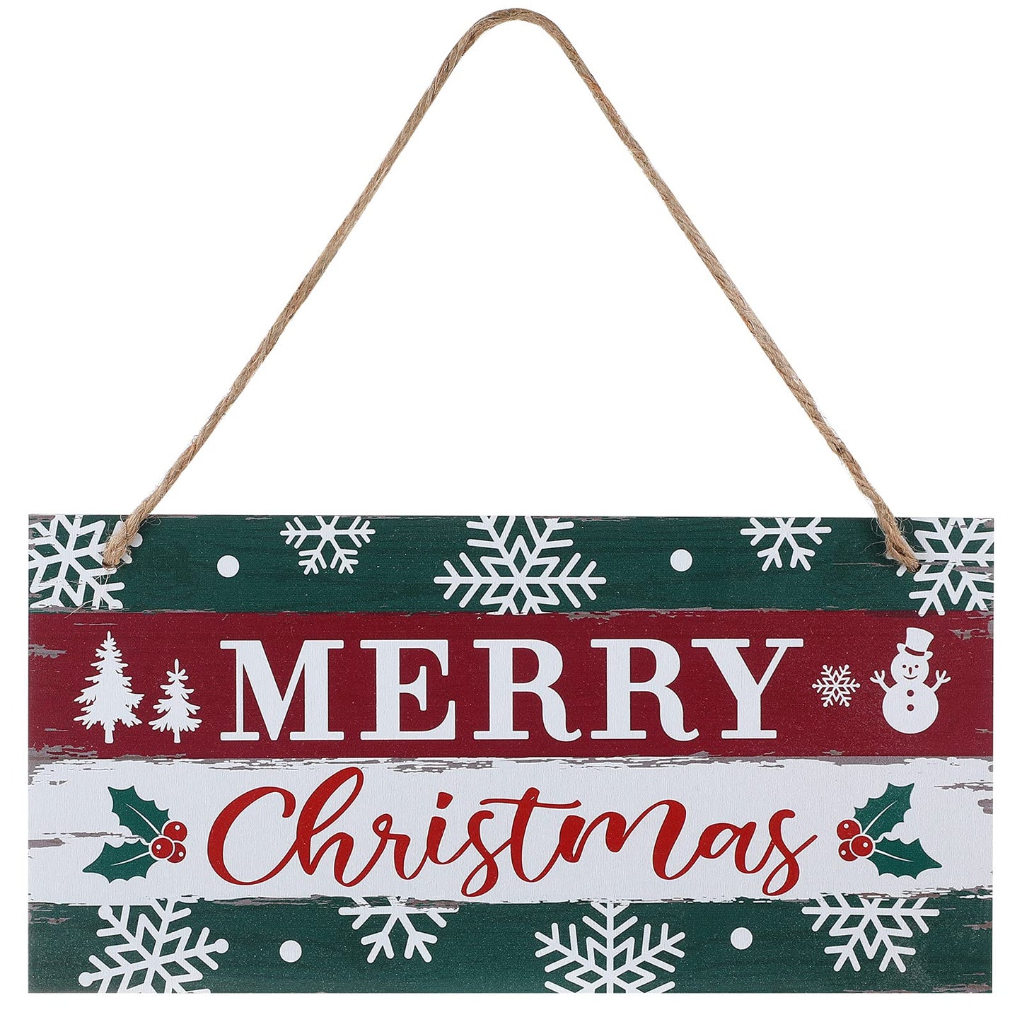 Christmas Sign Rustic Merry Christmas Hanging Sign Farmhouse Outdoor Wooden Christmas Decoration Xmas Holiday Decor with Hanging Rope for Christmas Home Window Wall Farmhouse Indoor Decoration