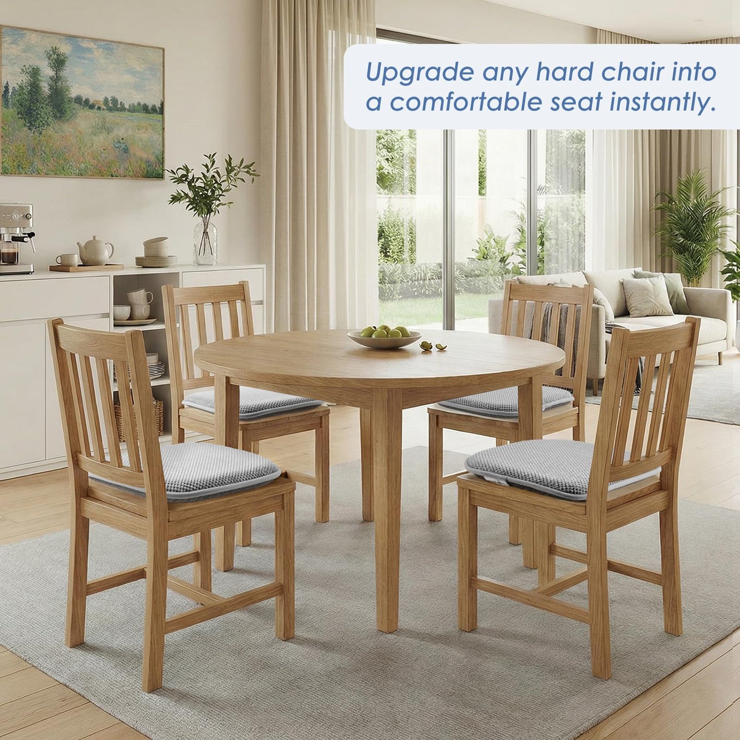 SWEMSTAR Chair Cushions - 15"*17" Kitchen Dining Chair Pads Foam Seat Cushion for Chairs Barstool Cushions Non Slip Seat Pad