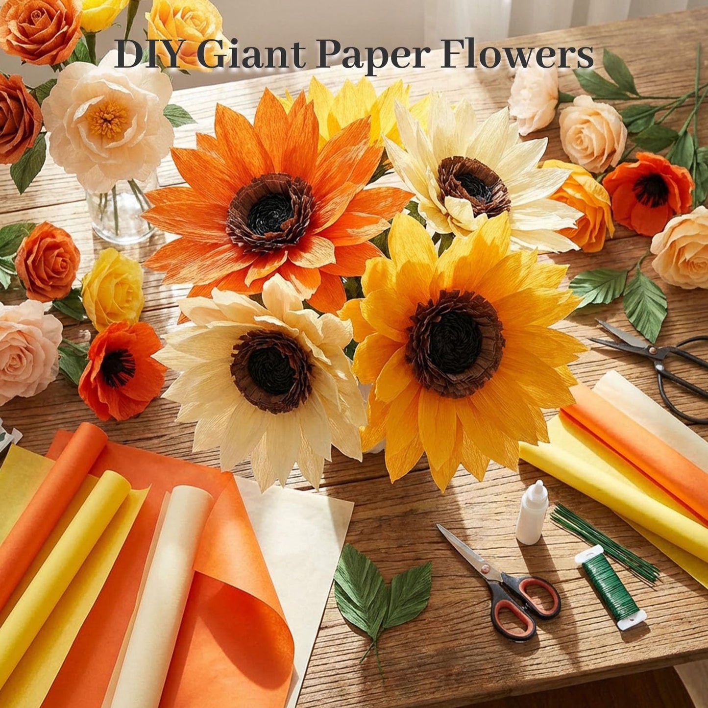 Koogel 112 Sheets Orange Tissue Paper, 20x14 Inch Yellow Tissue Paper for Gift Bags, Mother's Day DIY Crafts Gift Wrapping Decor