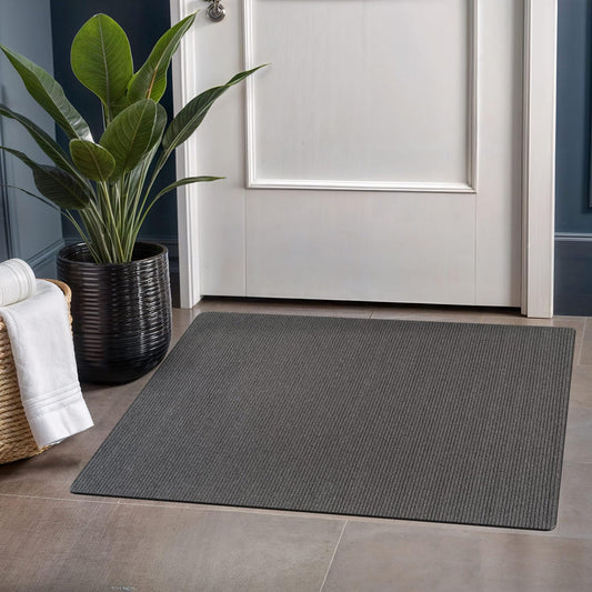 Beverly Rug Non-Slip Modern Entry Rug 2x3 Solid Traditional Rubber Backing Machine Washable Soft Thin Indoor Area Rugs for Living Room Stain Resistant Non Shedding Casual Carpet (2 x 3 Gray)