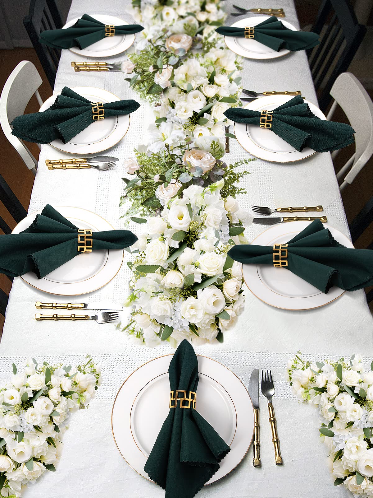 Napkin Rings- Gold Napkin Holder, Round Metal Napkin Buckle for Holiday Party Dinner Wedding Dining Table Decoration (Set of 8)