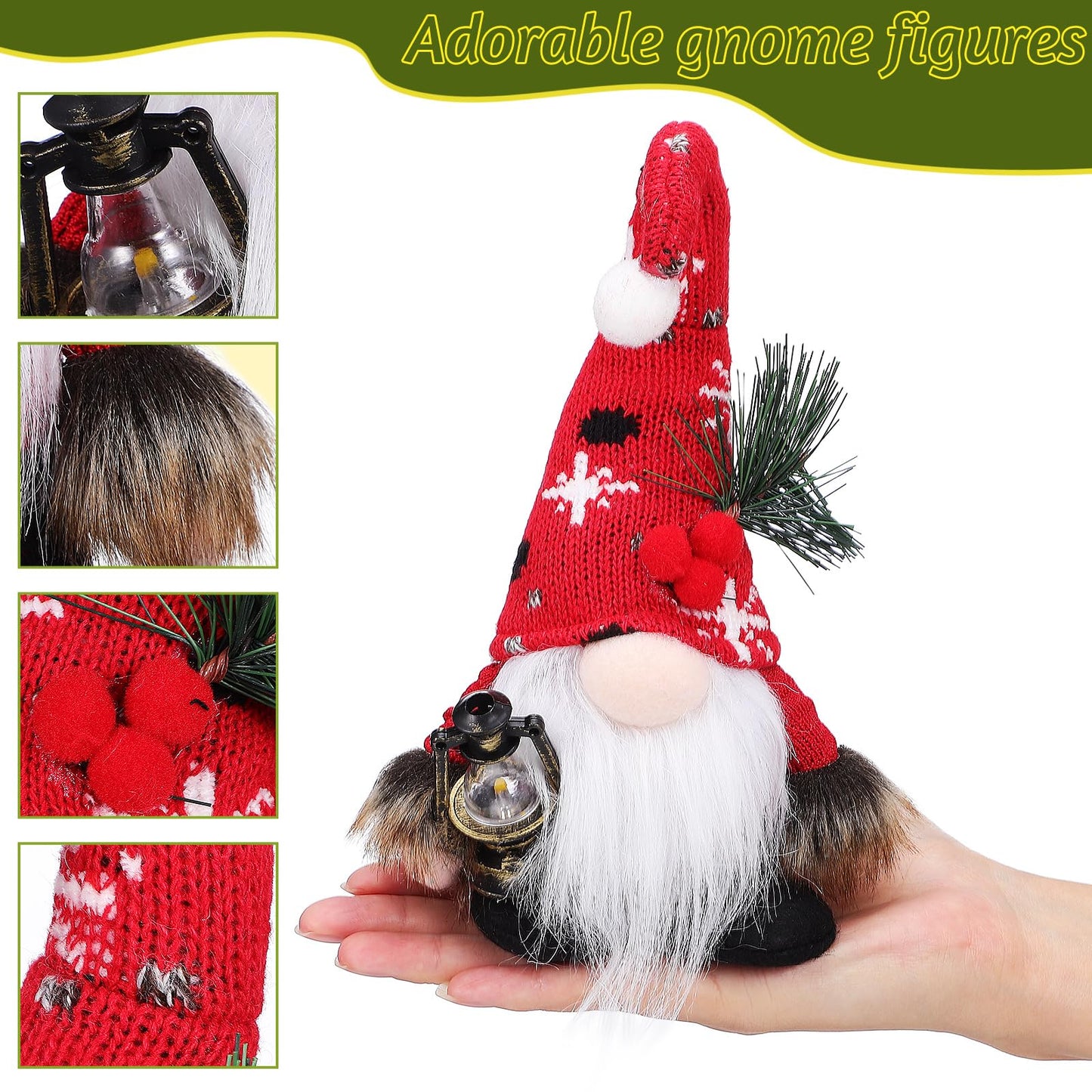 JOINPAYA 2Pcs Christmas Gnomes Decorations: Plush Couple Elf Santa Gnomes Doll for Xmas Home Tabletop Ornaments Holiday Party Gifts